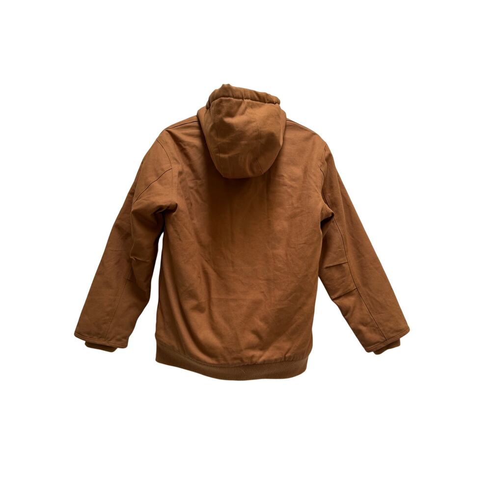 Carhartt Quilted Lined Hooded Jacket Boys Size Large (14-16) Tan Vintage Cotton - Picture 3 of 16